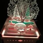 Maple wood box with acrylic scene designs